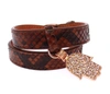 NIALAYA NIALAYA CHIC SNAKESKIN LEATHER &AMP; GOLD CUFF MEN'S BRACELET