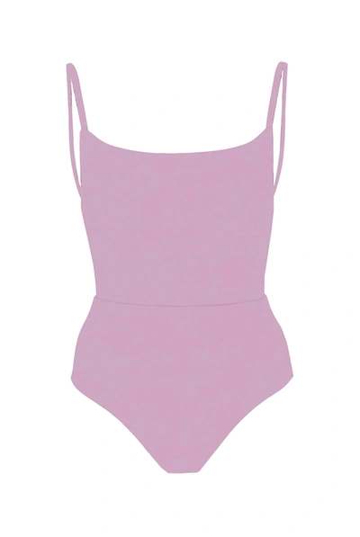 Anemos The Square Neck Open Back One-piece In Orchid