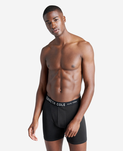Kenneth Cole Stretch Boxer Briefs 3-pack In Black