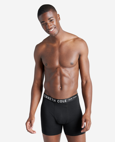 Kenneth Cole Micro Stretch Boxer Briefs 3-pack In Black