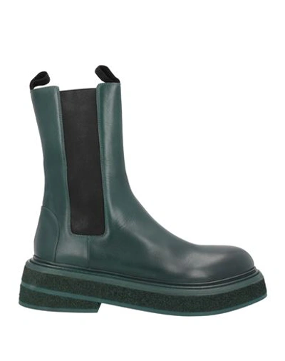 Marsèll Man Boot Deep Jade Size 9 Calfskin In Green