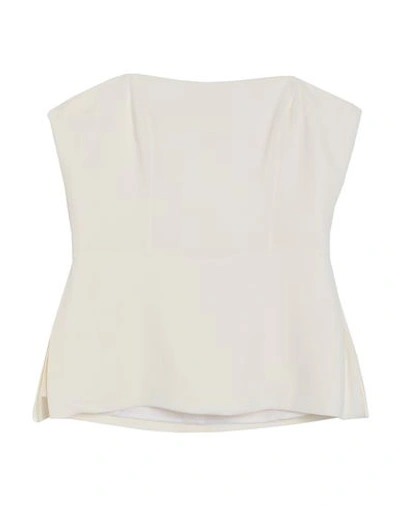 Sartoria Milanese Woman Top Cream Size 12 Acrylic, Viscose In White