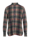 Giampaolo Man Shirt Military Green Size 15 ½ Viscose, Cotton, Polyamide In Green