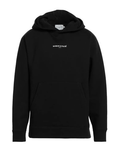 Maison Kitsuné Man Sweatshirt Black Size Xl Cotton, Polyester