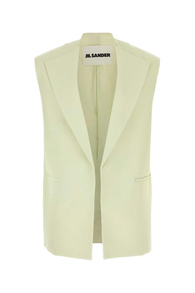 Jil Sander Pastel Green Viscose Blend Sleeveless Blazer