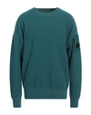 C.p. Company C. P. Company Man Sweater Deep Jade Size 40 Wool, Polyamide In Green