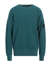 C.p. Company C. P. Company Man Sweater Deep Teal Size 40 Wool, Polyamide In Green