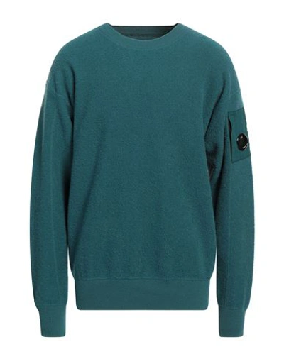 C.p. Company C. P. Company Man Sweater Deep Jade Size 44 Wool, Polyamide In Green