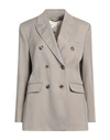 Golden Goose Woman Blazer Taupe Size 8 Virgin Wool, Viscose In Grey