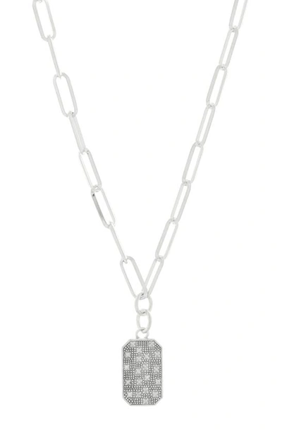 Meshmerise Pavé Diamond Geo Pendant Necklace In White