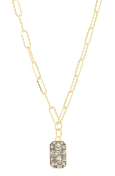 Meshmerise Pavé Diamond Geo Pendant Necklace In Yellow