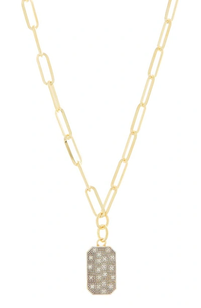 Meshmerise Pavé Diamond Geo Pendant Necklace In Gold