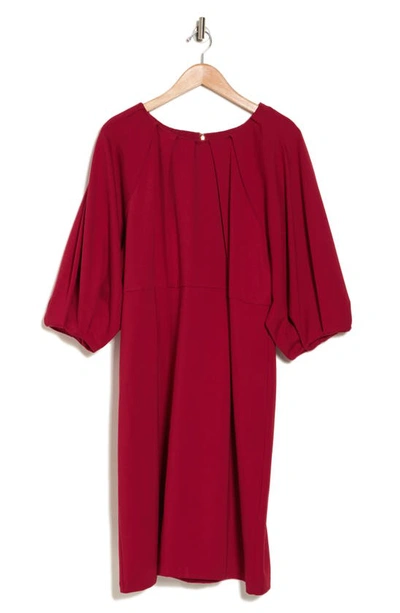 Renee C Balloon Sleeve Dress In Cherry