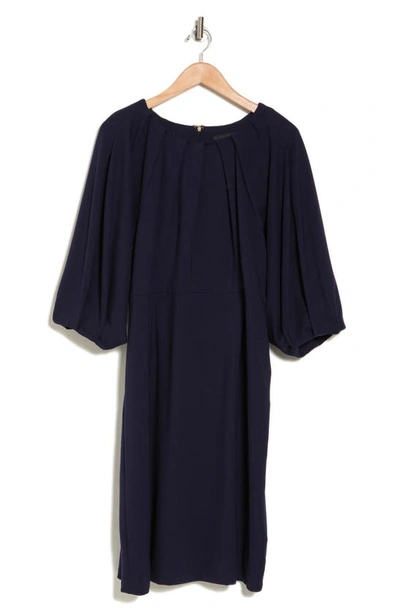 Renee C Balloon Sleeve Dress In Navy