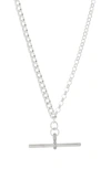 Meshmerise Diamond Cross Bar Pendant Necklace In Silver
