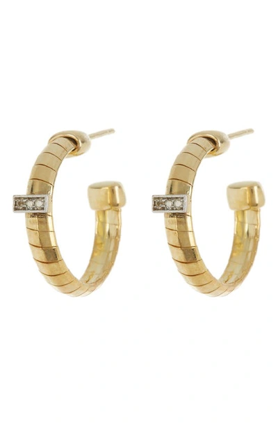 Meshmerise 25mm Diamond Hoop Earrings In Gold