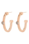 Meshmerise 25mm Diamond Hoop Earrings In Rose