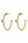 Meshmerise 25mm Diamond Hoop Earrings In Gold