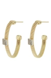 Meshmerise 25mm Diamond Hoop Earrings In Yellow