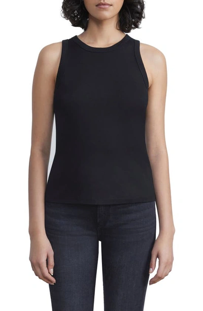 Lafayette 148 Swiss Cotton Rib Racerback Tank In Black