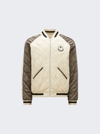 Moncler Gosper Down Varsity Jacket Multicolor In Light Green