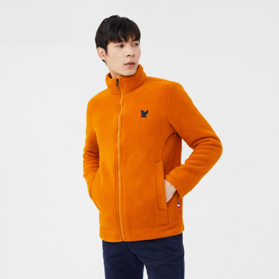 Aigle 艾高 男款抓绒衣polartec300保暖厚实舒适全拉抓绒衣户外运动外套 In Orange