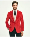 BROOKS BROTHERS CLASSIC FIT STRETCH COTTON VELVET 1818 DINNER JACKET | RED | SIZE 42 LONG