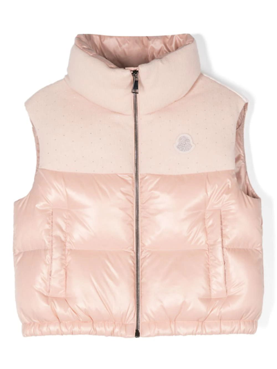 Moncler Suzan Wool Blend & Nylon Down Vest In Pink