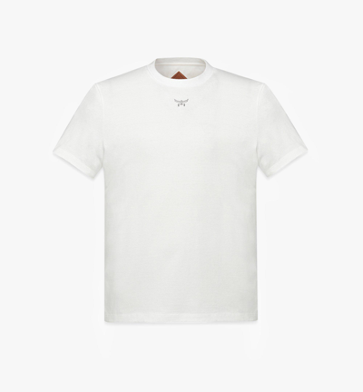 Mcm Essential Logo Print T-shirt In Organic Cotton In White