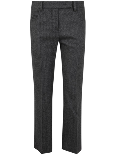 N°21 Nº21 Herringbone Tailored Trousers In Grey