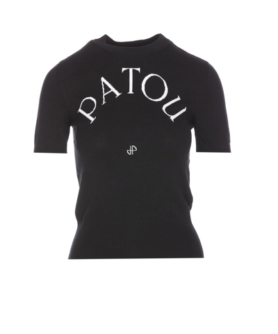 Patou Logo Intarsia In Black