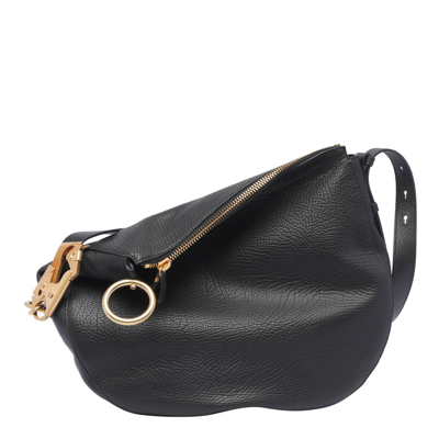 Burberry Medium Knight Ring Detailed Shoulder Bag In Black