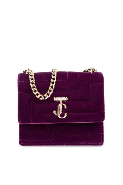 Jimmy Choo Avenue Quilted Shoulder Bag In Purple