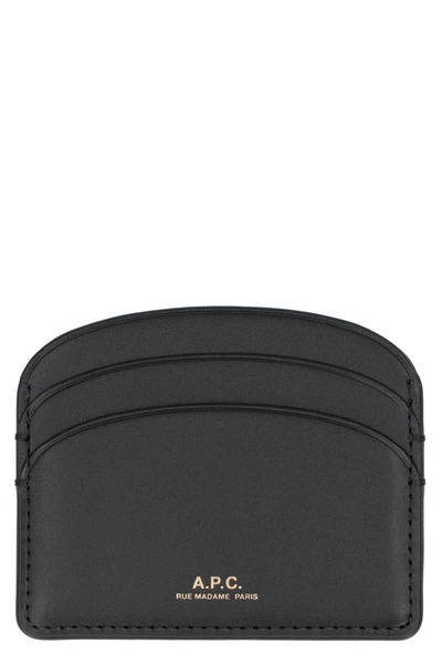 Apc Leather Card Holder In Black
