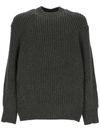 Alexander Mcqueen Ribbed Wool Sweater In Grey