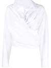 Alexander Wang White Wrapped Front Shirt In White