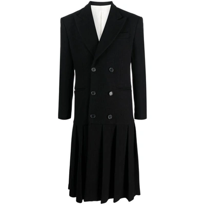 Canaku Virgin Wool Blend Coat In Black  
