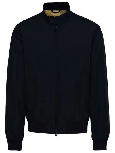 Barbour Blue Nylon Roystone Jacket In Navy