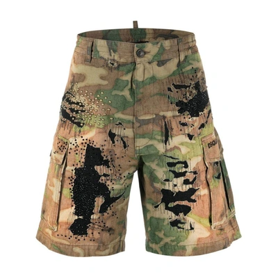 Dsquared2 Cargo Shorts In Green