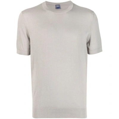 Fedeli Fine-knit Cotton T-shirt In Grey