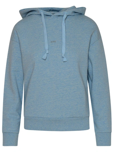 Apc Cashmere Light Blue Cotton Sweatshirt