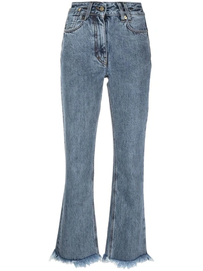Jacquemus Le De Nimes Court Articha Cropped Jeans In Blue