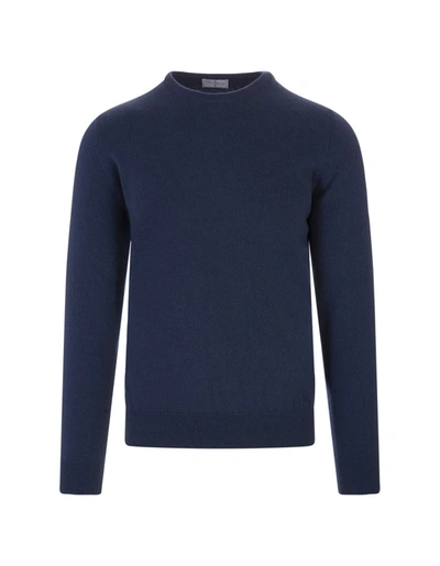 Fedeli Dark Blue Cashmere Blend Sweater