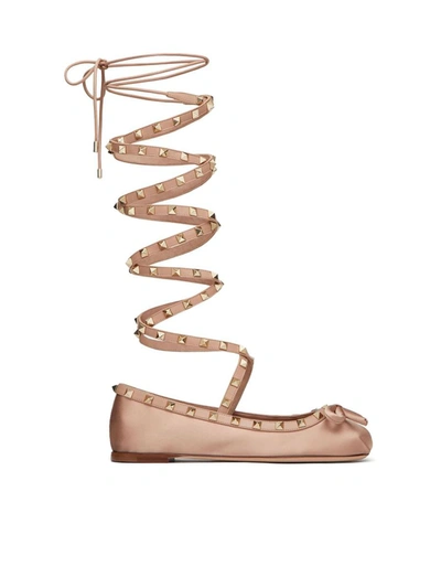 Valentino Garavani Flat Shoes In Rose Cannelle