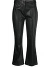 Liu •jo Faux-leather Flared Cropped Trousers In Black