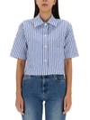 Margaret Howell Candy Stripe Shirt In Blue