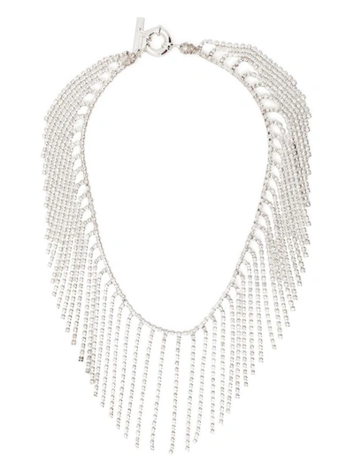 Pearl Octopuss Y Crystal-fringe Necklace In Silver