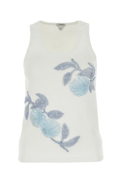 BOTTEGA VENETA BOTTEGA VENETA WOMEN WHITE STRETCH COTTON TANK TOP