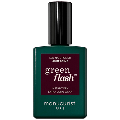 Manucurist Green Flash Varnish 15ml (various Shades) - Aubergine In White