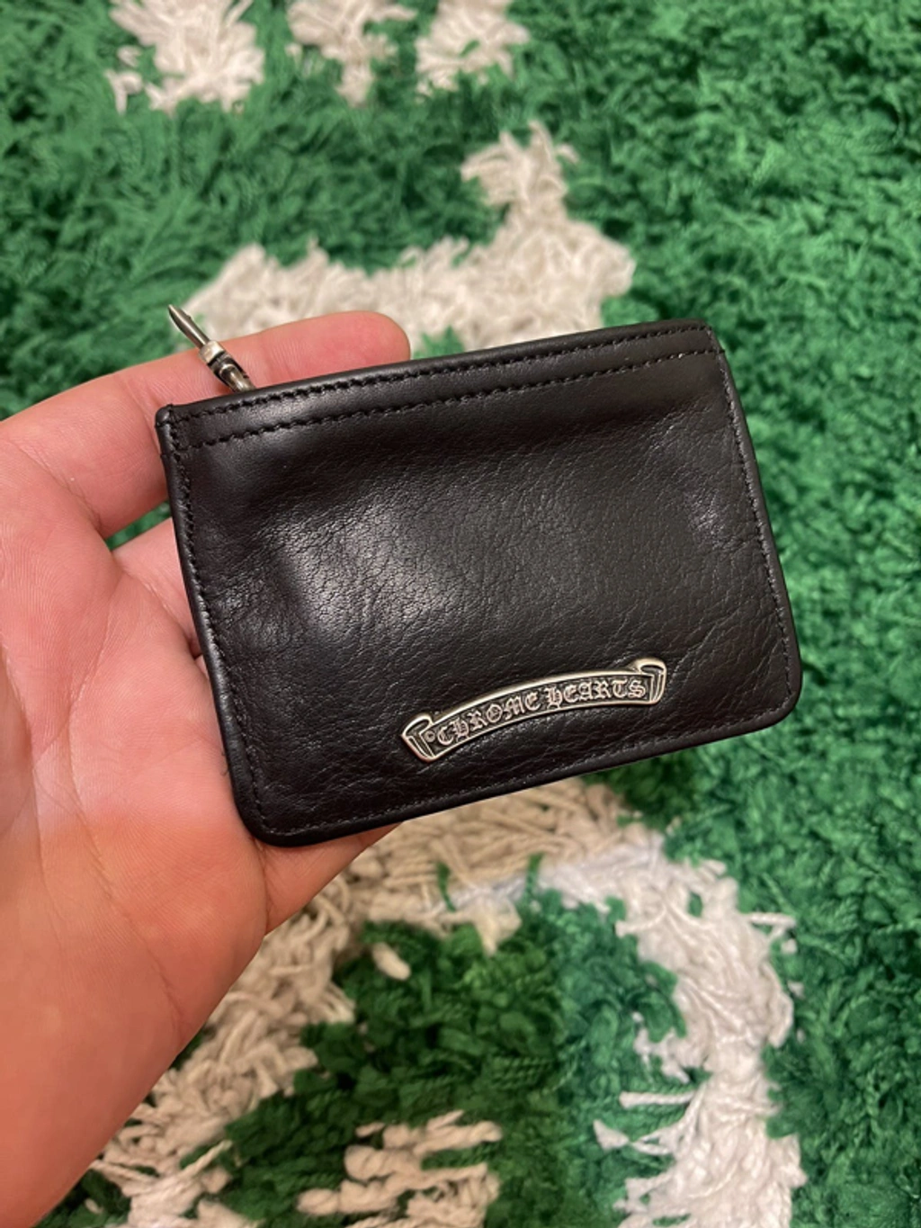 Pre-owned Chrome Hearts Dagger Zip Wallet In Black | ModeSens